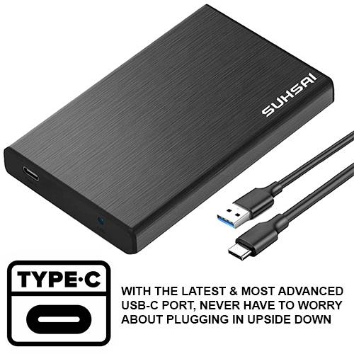 SUHSAI External Hard Drive Type-C and USB 3.1 Ultra Slim Portable HDD